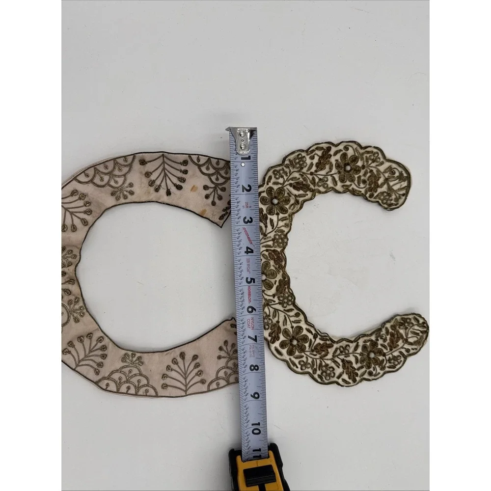 Vintage Bar & Beards Handmade India Beaded Embroidered Collar Applique Trim Lot